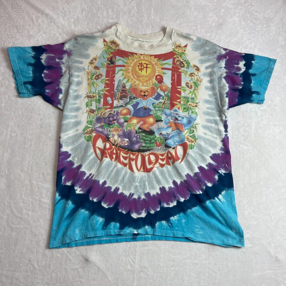 Grateful Dead China Rider Men's Multi Tie-Dye T-Shirt Size L 1997 Liquid Blue